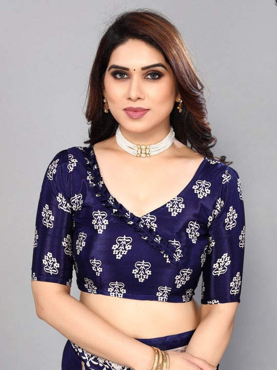 Fabmora Floral Printed Pure Crepe Saree