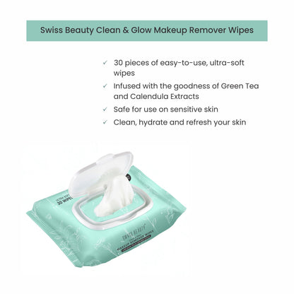 Swiss Beauty Clean And Glow Makeup Remover Wipes