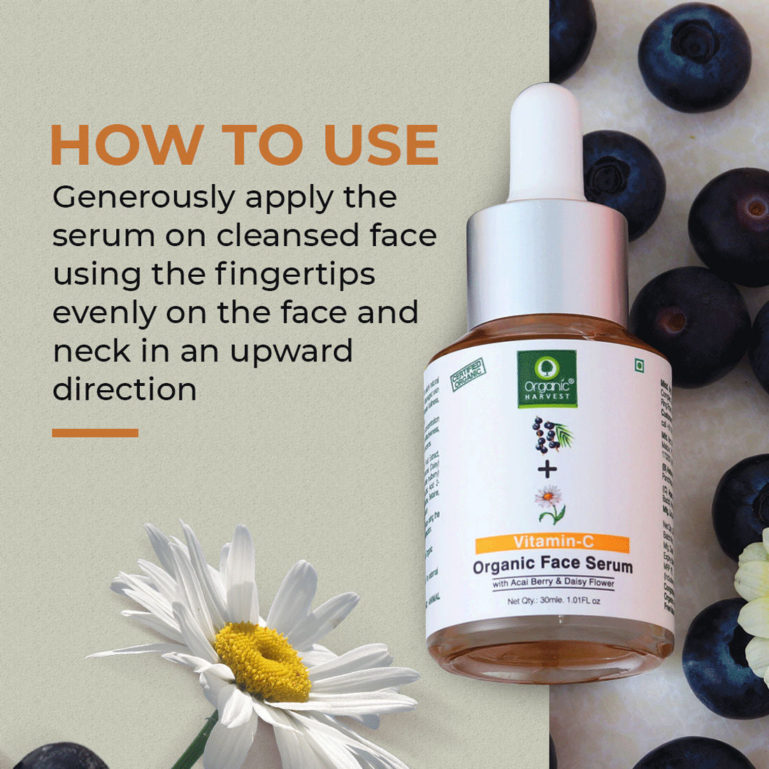Organic Harvest Vitamin C Organic Face Serum - 30 ml