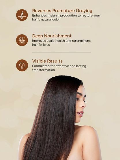 Flawora Set of Anti-Grey Hair Serum and Golden Glow Face Serum