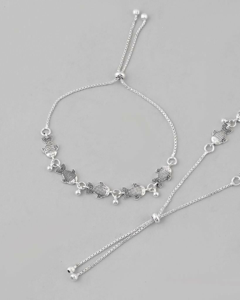 VOJ Set of 2 Traditional Fish Shapped Designer Anklet