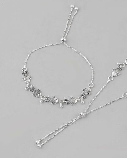 VOJ Set of 2 Traditional Fish Shapped Designer Anklet