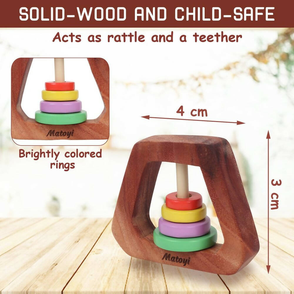 Matoyi Trapezium Wooden Baby Rattle