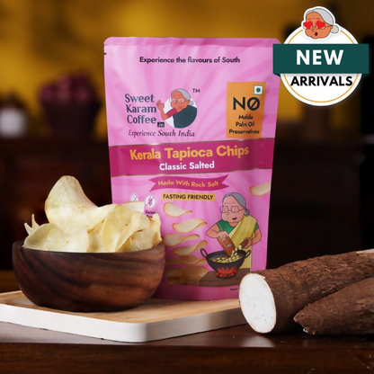 Sweet Karam Coffee Kerala Tapioca Chips - Rock Salt (Fasting Special)