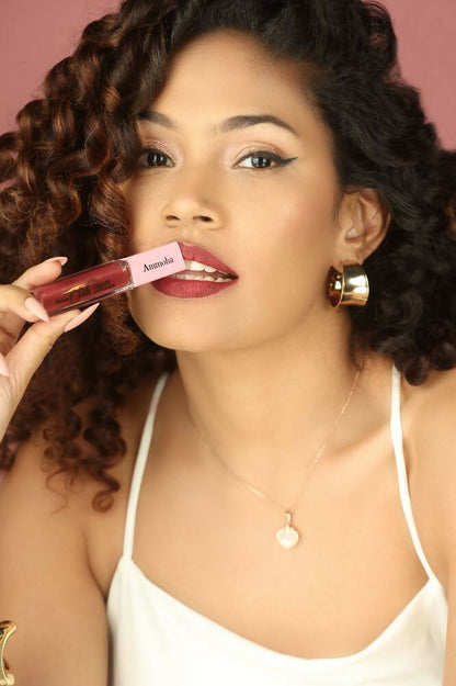 Ammoha Cosmetics Long-Lasting, Matte-Finished Wine Whispers Color Liquid Lipstick