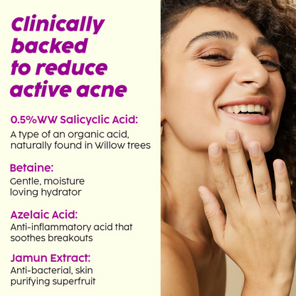 PLIX The Plant Fix Jamun Active Acne Kit With Spf 50+ Sunscreen & Juicy Cleanser