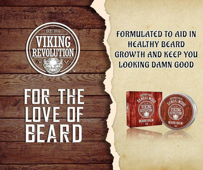 Viking Revolution Beard Balm with Sandalwood Scent and Argan Jojoba Oils