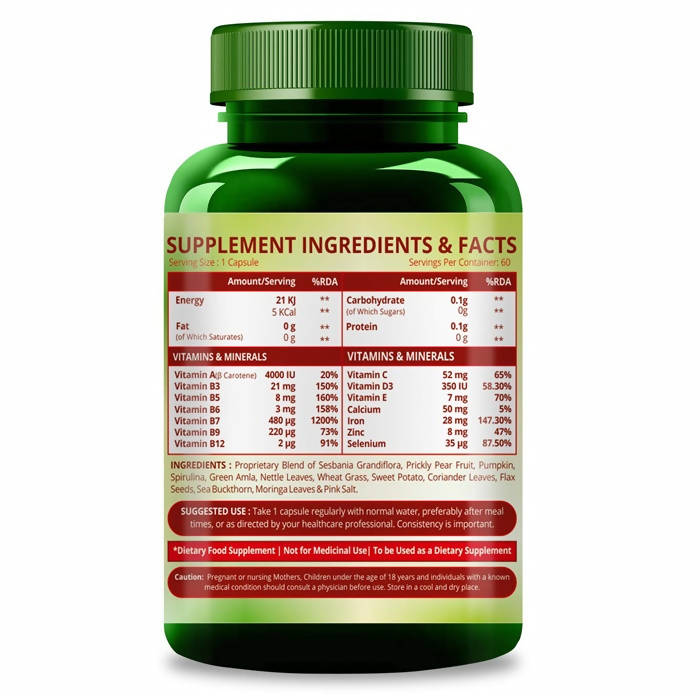 Himalayan Organics Plant Based Hair Vitamin Biotin Vegetarian Capsules