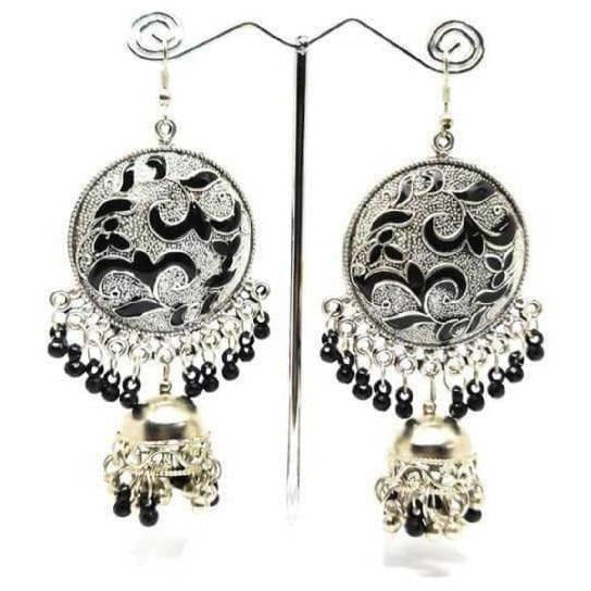 MS Fashion India Muskan Fancy Handmade Chandbali Style Jhumka with Beaded Earrings