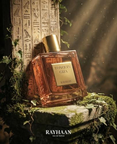 RAYHAAN Tonquin Giza Eau de Parfum, Fragrance, Gold Cap, Textured Glass Bottle
