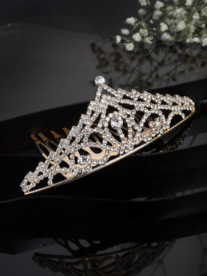 Panash Gold-Toned & White Embellished Comb Pin