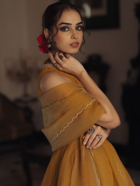 Anayna Women Embroidered Angrakha Kurta with Sharara & With Dupatta