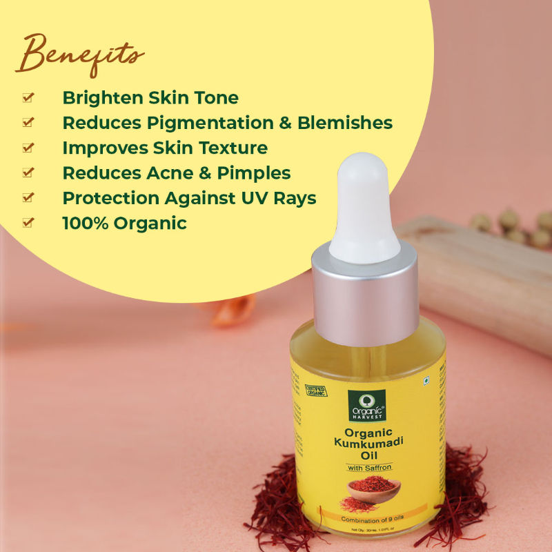 Organic Harvest Kumkumadi Oil With Saffron - 30 ml