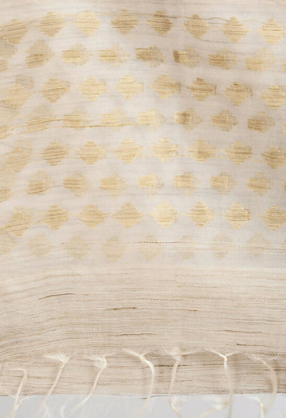 Mominos Fashion Moeza Women's Banarsi Cotton Woven Design Beige Dupatta
