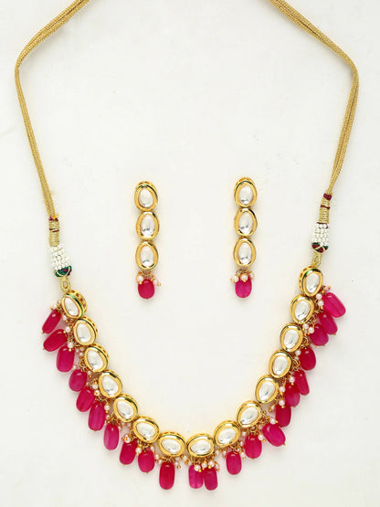 Kundan Choker With Earrings - Ruby Raang