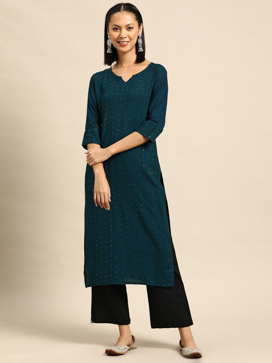 Sangria Embroidered Sequinned Kurta