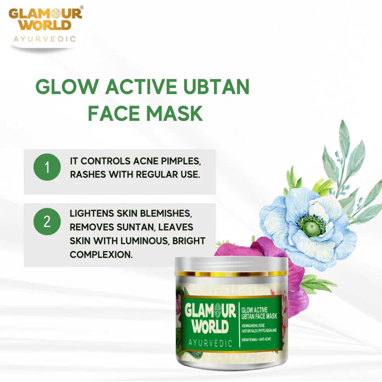 GLAMOUR WORLD AYURVEDIC Glow Active Ubtan Face Mask