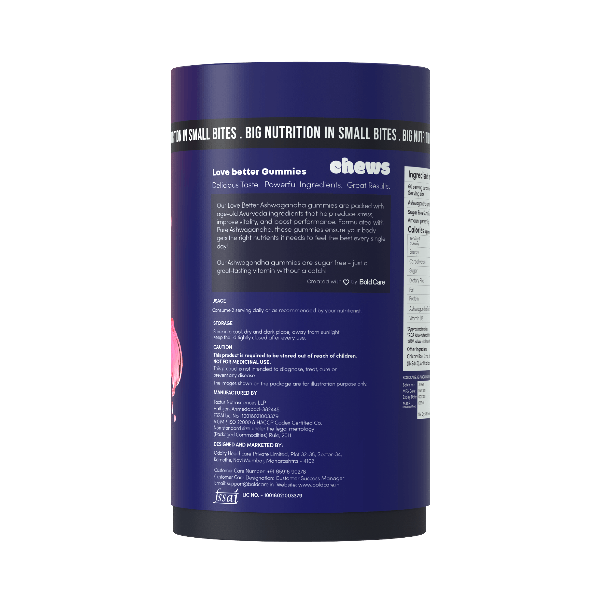 Bold Care Love Better Pure Ashwagandha Gummies - 60 Gummies