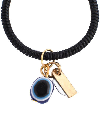 VOJ Women Black Color stainless steel Bracelet