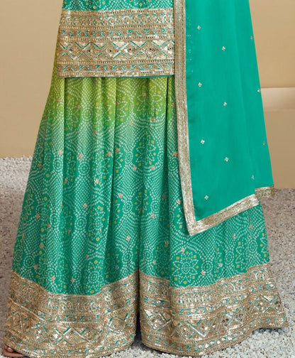 Vastranavya Bandhej Printed Chinon Chiffon Embroidered Sequins Pakistani Suit