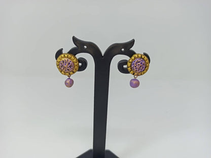 Terracotta Button Studs