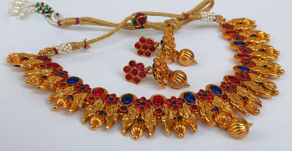 Kemp Peacock Pink & Blue Necklace Set
