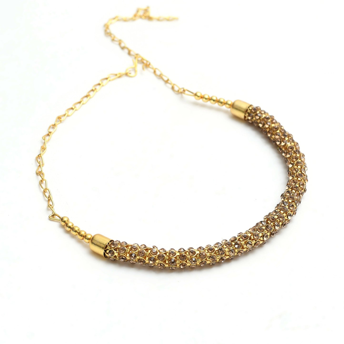 Mominos Fashion Johar Kamal Gold-Polished Brass Finish Hasli Design Choker For Women (Golden)