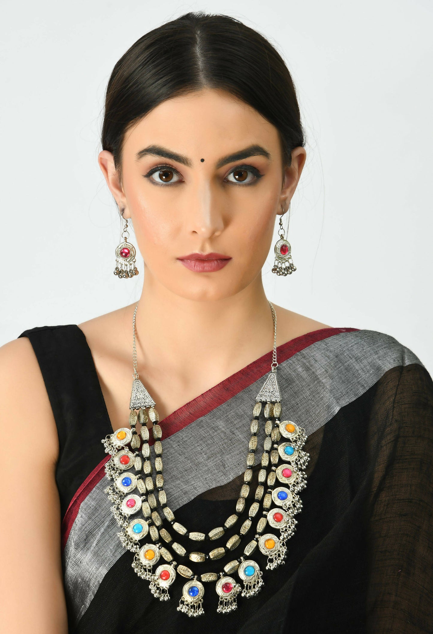Mominos Fashion Johar Kamal Handicraft Finish Kundan Work Long Necklace For Women (Multi)