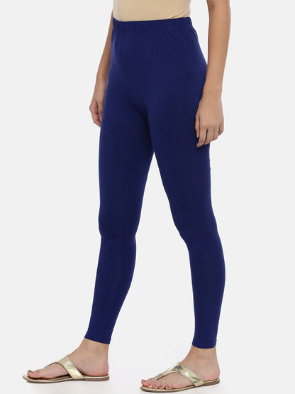 Souchii Women Navy Blue Solid Slim-Fit Ankle-Length Leggings