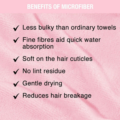 Nykaa Naturals Microfiber Hair Wrap for Frizz Free & Shiny Hair - Pink