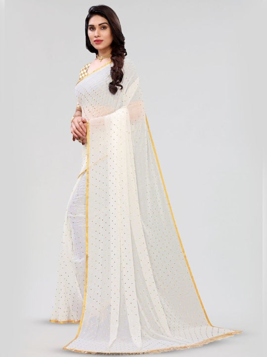 Fabmora Polka Dot Zari Saree