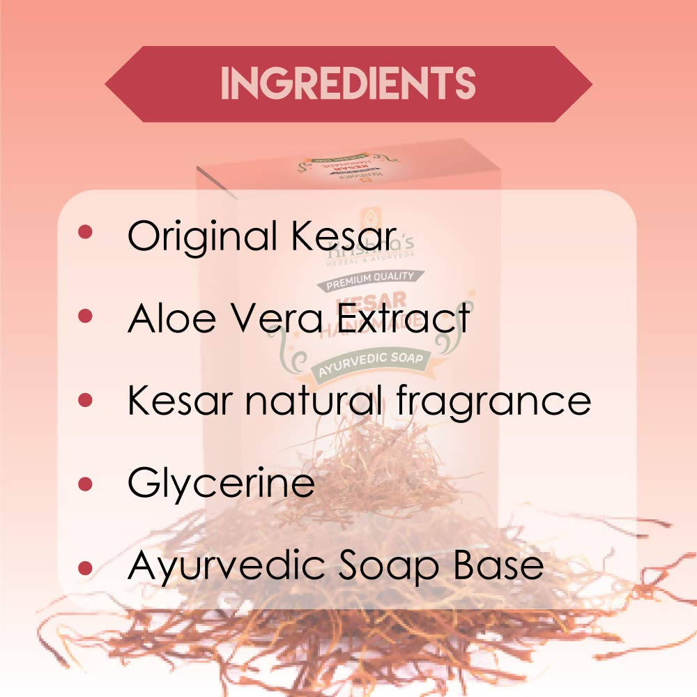 Krishna's Herbal & Ayurveda Kesar Handmade Soap - 100 gms