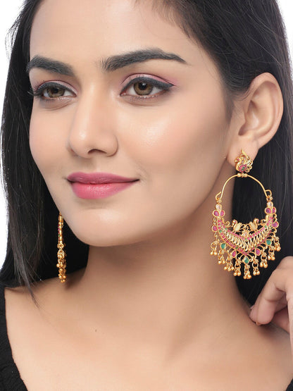 Shoshaa Gold-Polished Handcrafted Contemporary Chandbalis