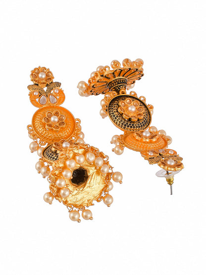 Shoshaa Gold-Toned Contemporary Jhumkas Earrings