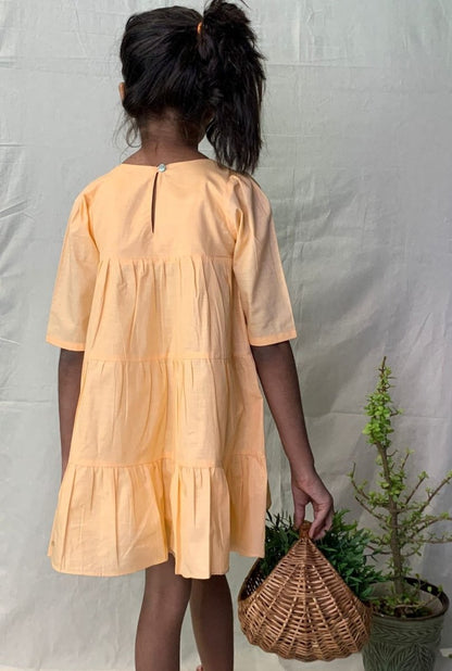 ArthLife Peach Sheep Embroidered Dress