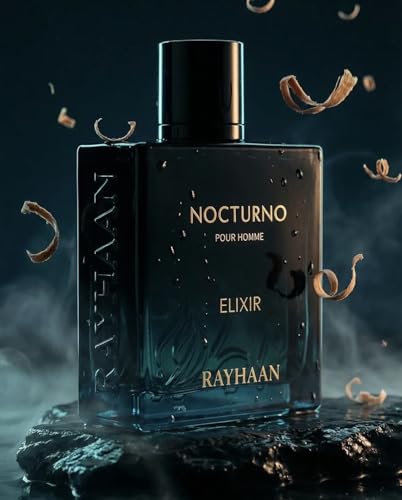 RAYHAAN Nocturno Elixir Pour Homme Eau De Parfum, Woody Amber Scent, Extrait De Parfum, Spray, Long-Lasting