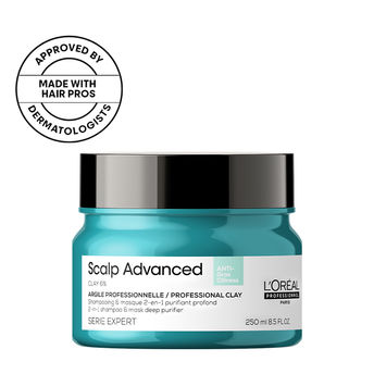 L'Oreal Professionnel Scalp Advanced Anti-Dandruff Shampoo & Anti-Oiliness 2-In-1 Deep Purifier Clay