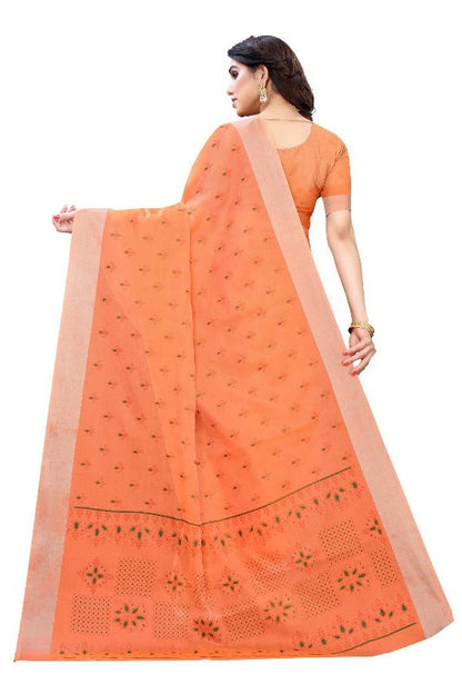 Vamika Orange Chanderi Designer Saree (DIYA ORANGE)