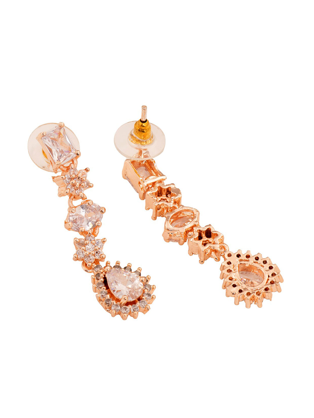 Saraf RS Jewellery Rose Gold-Polished AD Studded Designer Jewellery Set