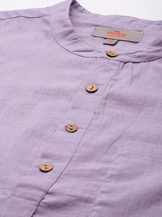 Anouk Men Lavender Pastels Cotton Kurta