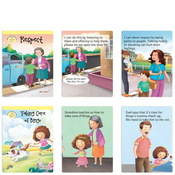 Jolly Kids Good & Happy Living The Social Way Series Books (Set of 8)| Kids Learning Social Reponsibilities in Short Stories Books Ages 3 - 8 Years