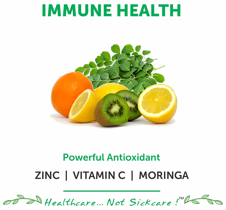 Bliss Welness Immune Health Zinc Vitamin C + Moringa Veg Tablet