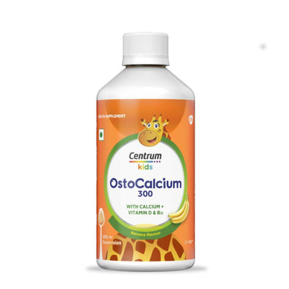 Centrum OstoCalcium 300 Suspension for Kids, Vit D & Calcium to support Growth, Strong Bones & Teeth