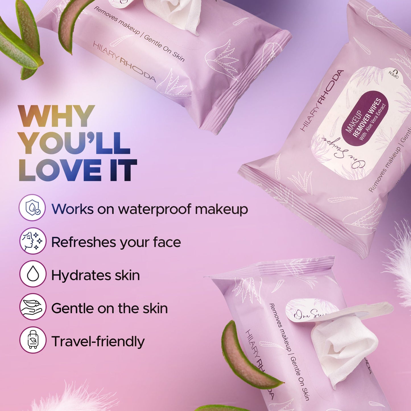 Hilary Rhoda One Swipe Waterproof Makeup Remover Wipes