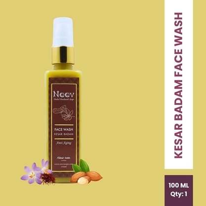 Neev Herbal Handmade Soaps Anti Ageing Kesar Badam Face Wash