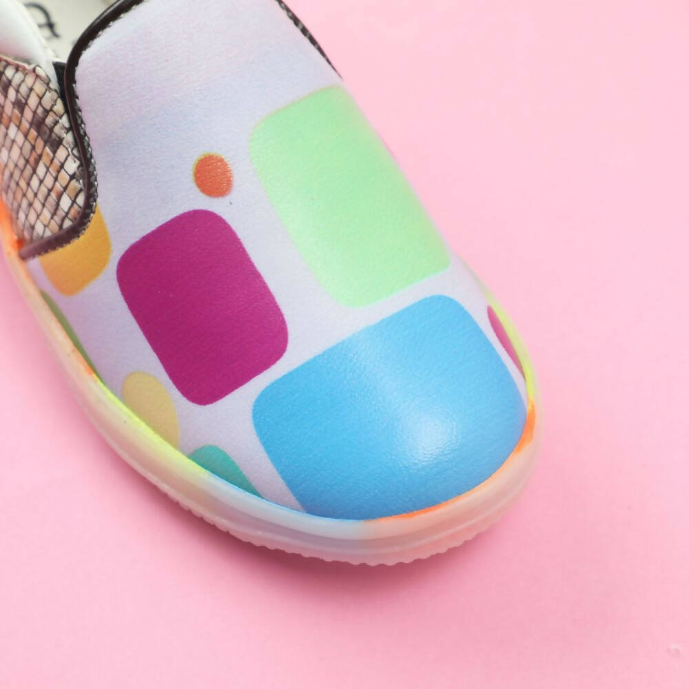 Tiny Bugs Unisex Colorblock Slip Ons Sneakers - Whithe