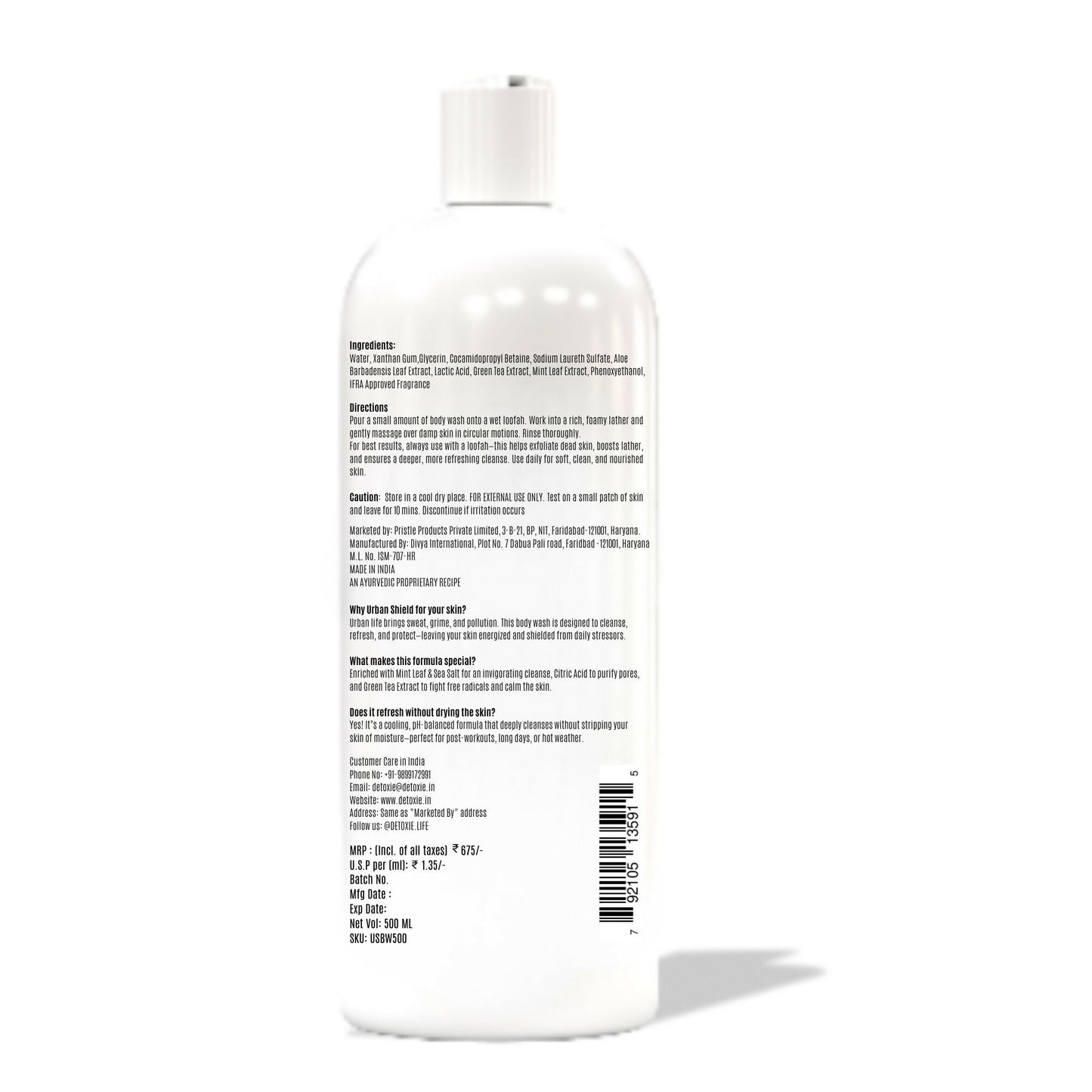 Detoxie Body Wash with Loofah - Urban Shield