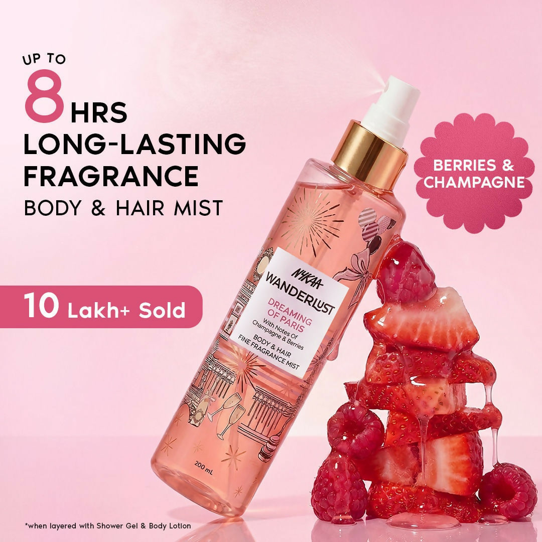 Wanderlust Body & Hair Mist - Dreaming of Paris Long Lasting Perfume, Champagne & Berries