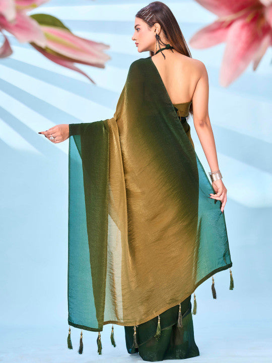 Tikhi Imli Ombre Satin Designer Saree