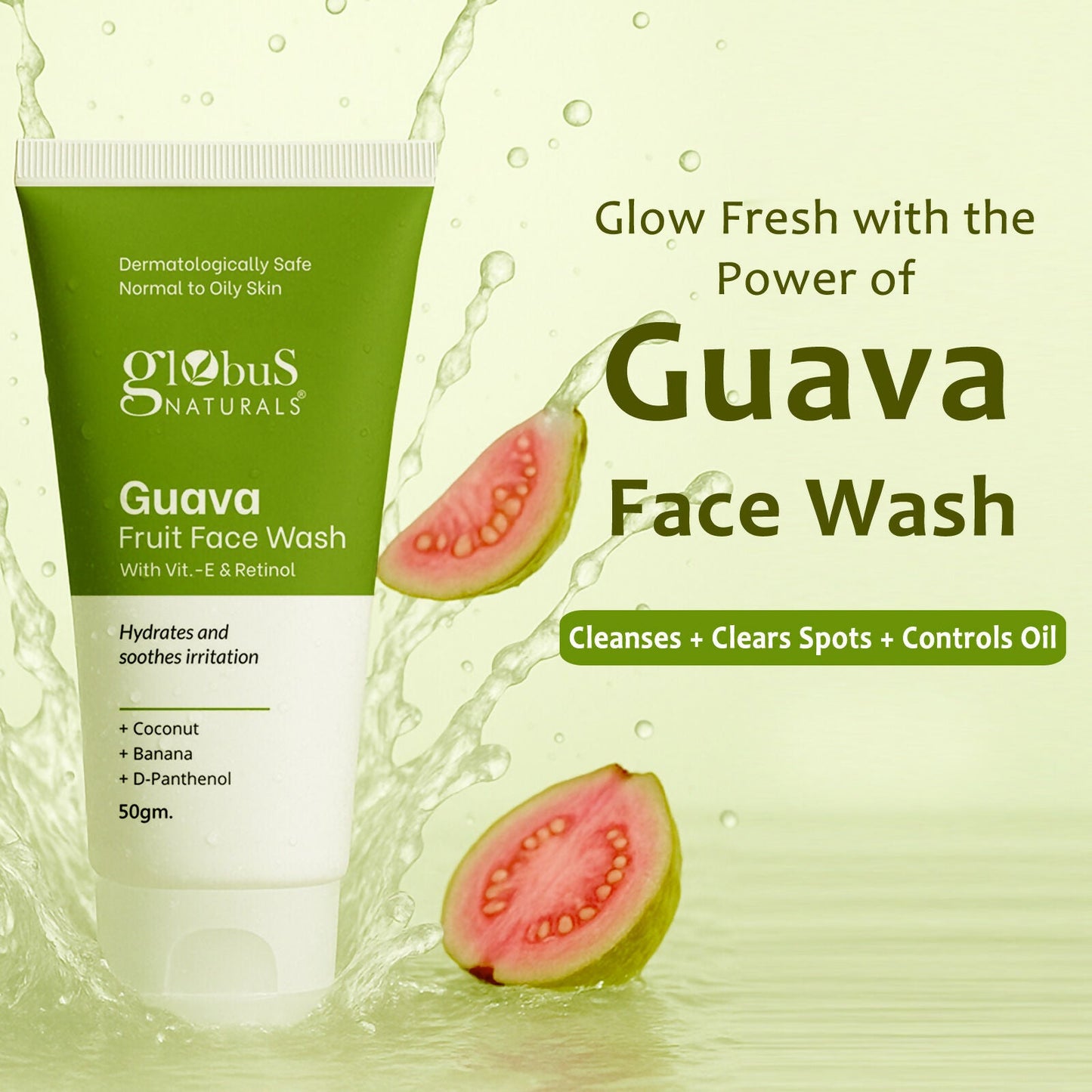 Globus Naturals Guava Fruit Face Wash with Vitamin E & Retinol